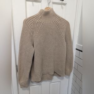 Gap Shaker Stitch Turtleneck Sweater in Oatmeal Heather